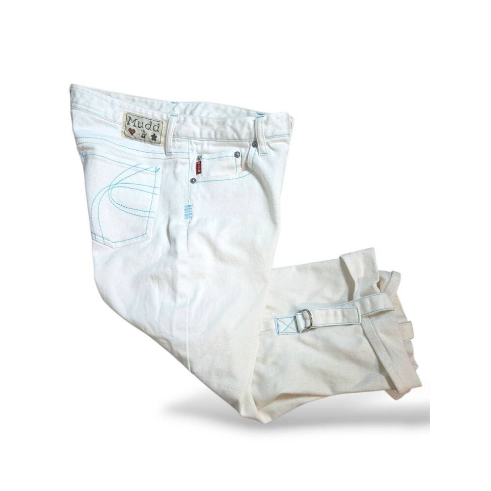Vintage Mudd Jeans: Retro White Contrast Stitching Girls Size 16
